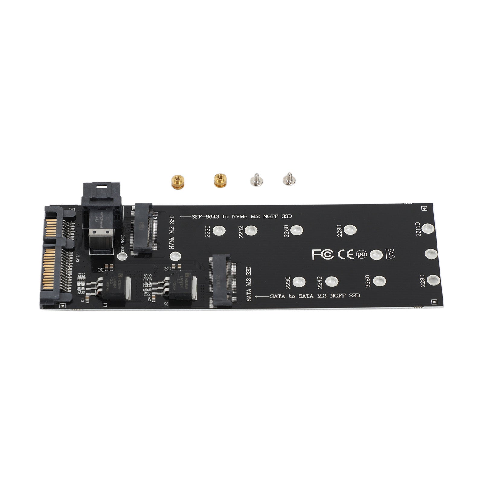 SFF-8643 to U2 Kit NGFF M-Key to HD Mini SAS NVME PCIe SSD SATA Adapter