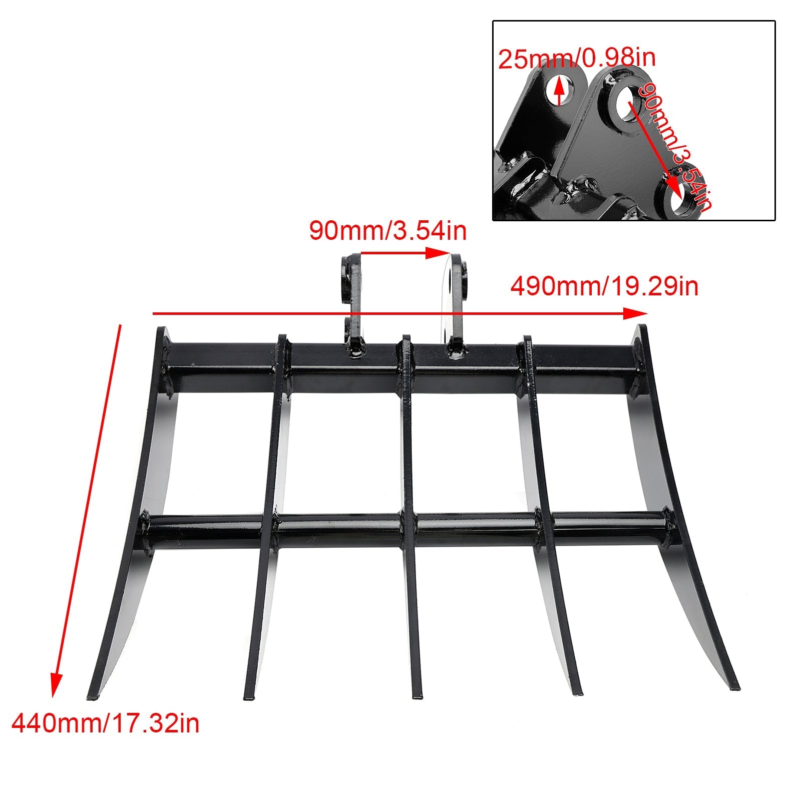 Alloy Steel Rake Attachment for Mini Excavators – Small Digger Excavator Tool