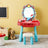 Toddler Makeup Table with Mirror and Chair Kids Vanity Set with Blowdryer for 3+