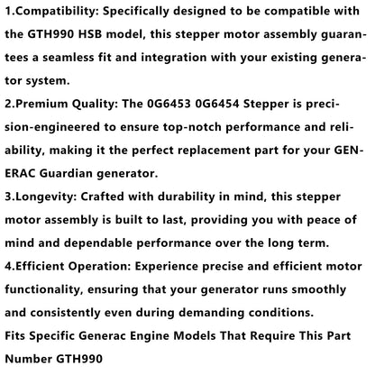 0G6453 0G6454 Stepper Motor Assembly Compatible With GENERAC Guardian