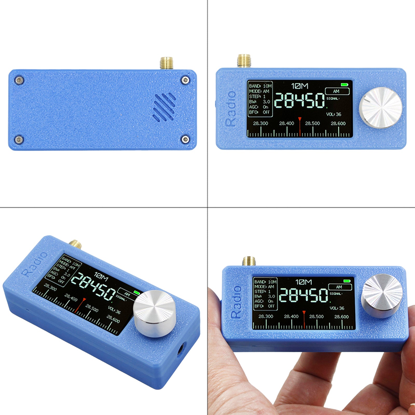 SI4732 Portable Radio 0.5-108MHz LSB USB AM FM Mini Pocket Radio with 2 Antenna