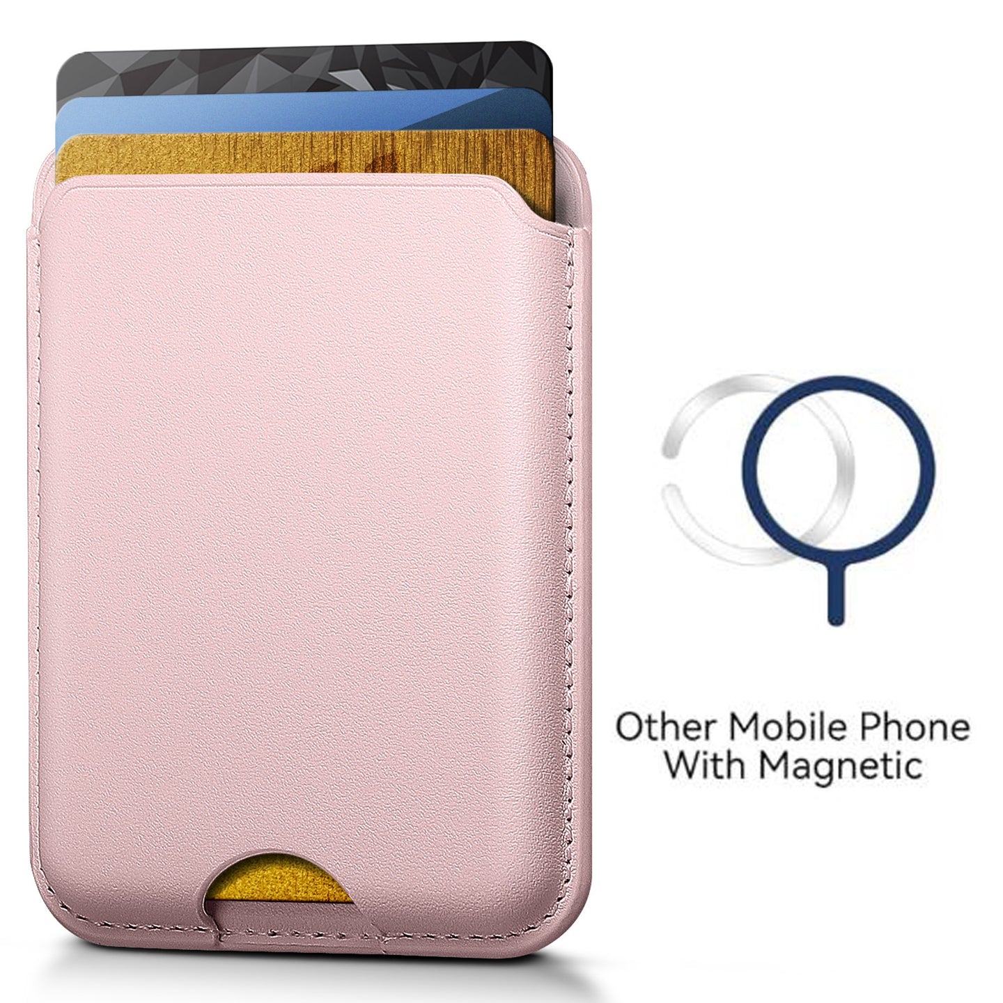 Magnetic Card Holder MagSafe Wallet 3 Card Holder RFID Protection iPhone Wallet Magnetic Strength Vegan Leather for iPhone 17/16/15/14/13/12 Series and Selected Samsung Devices