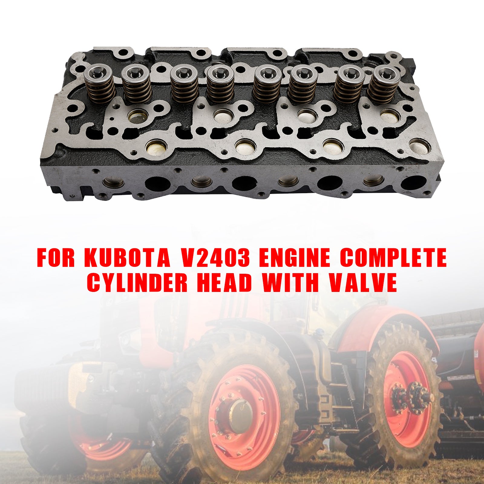 Complete Cylinder Head Assembly with Valves for Kubota V2403 Engine