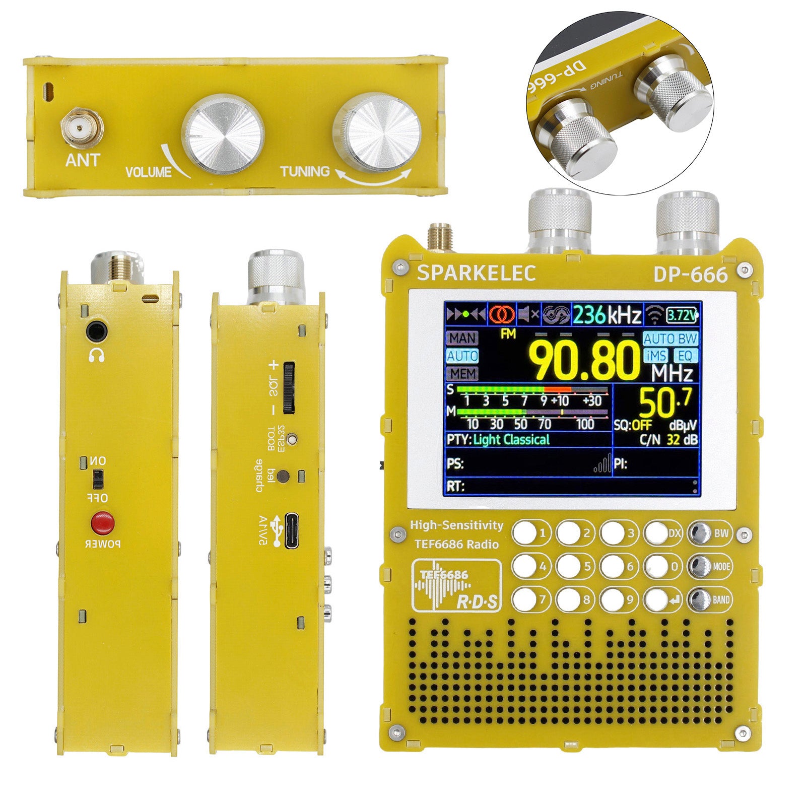 TEF6686 DSP Radio DP-666 High Sensitivity Full Band FM AM LW MW Shortwave Radio