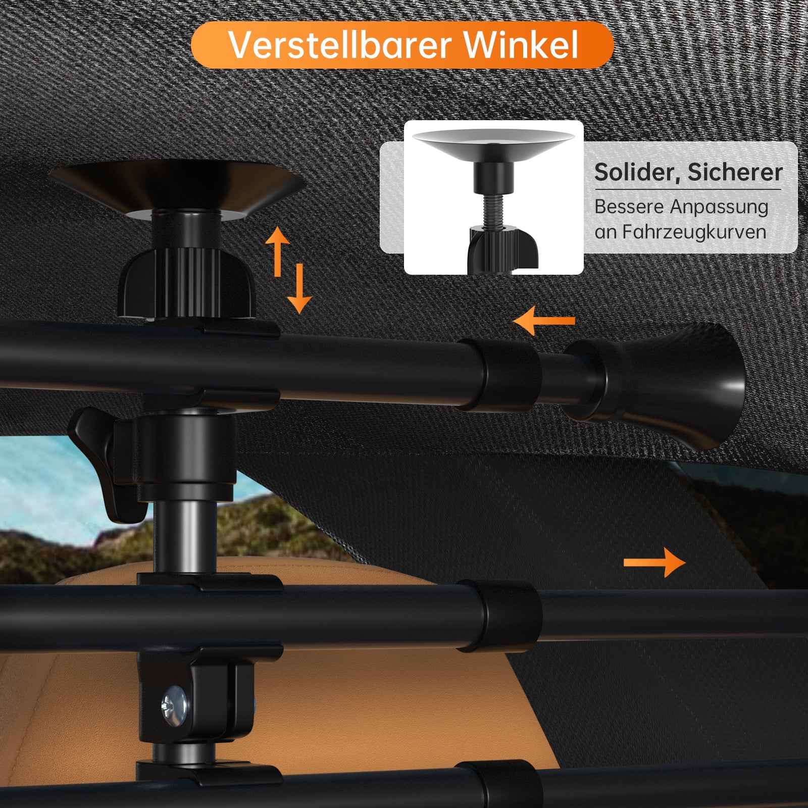 Adjustable Dog Barrier for SUV & Car Cargo Area, No-Drill Headrest Mount Pet Divider Fence