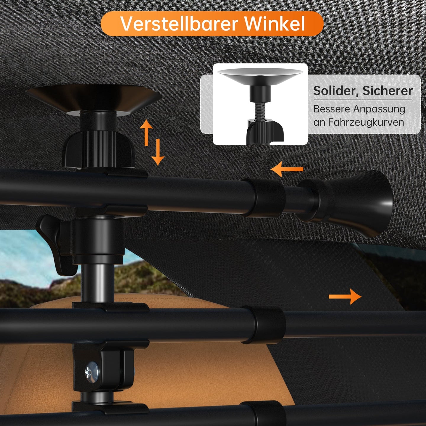 Adjustable Dog Barrier for SUV & Car Cargo Area, No-Drill Headrest Mount Pet Divider Fence