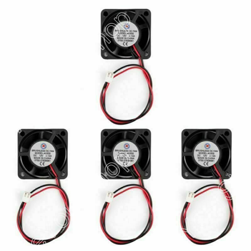 12V Brushless DC EF Cooler 0.13A Ventilator 4020s Pin 40x40x20mm 2 Gehäuselüfter