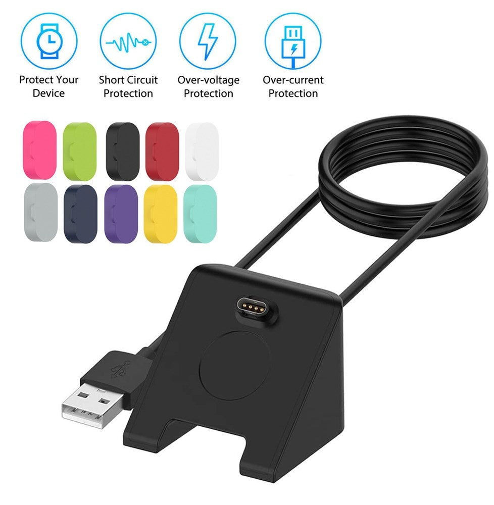 USB Charging Cradle Dock + Anti-dust Cap Fit for Garmin Fenix 5 5S 5X Plus Watch