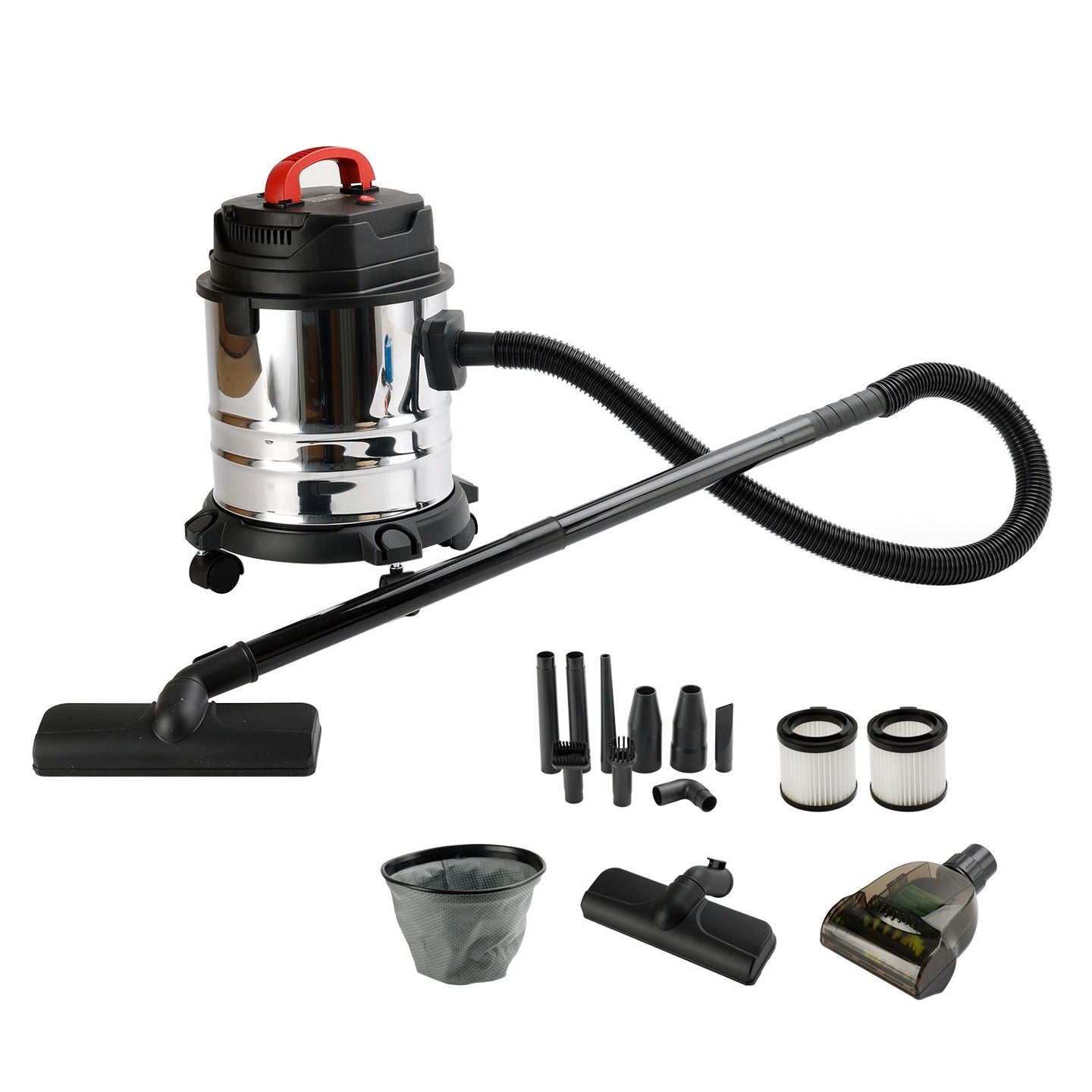 5 Gallon Stainless Steel Wet/Dry Shop Vacuum Cleaner 1800W with Powerful Suction & Large Capacity for Home & Commercial Use