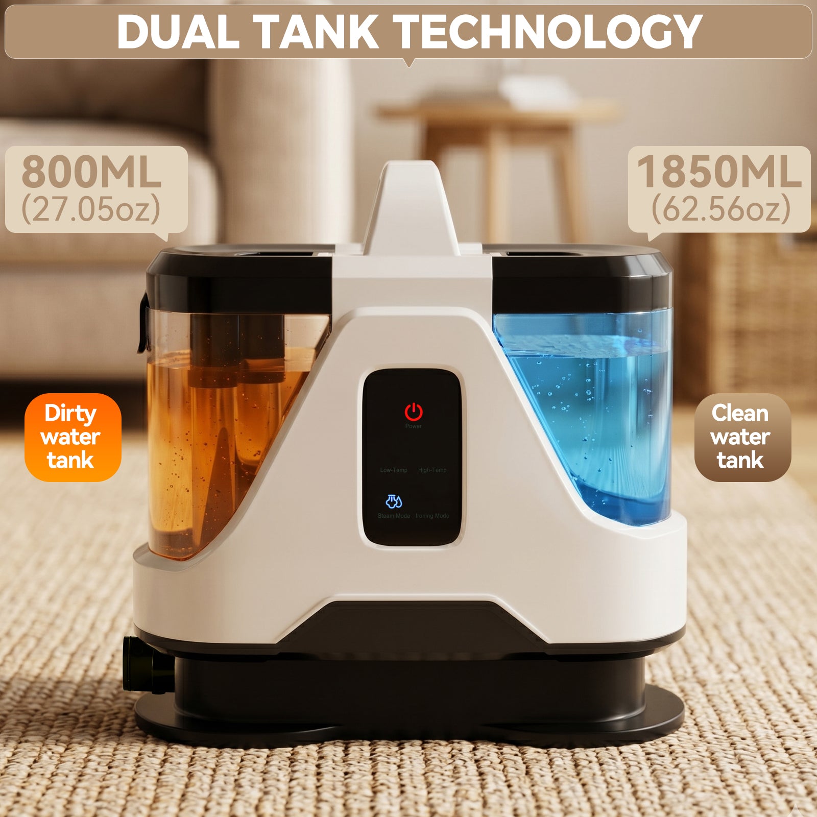 1700W High Power Steam Cleaner Portable Carpet and Upholstery Stain Remover