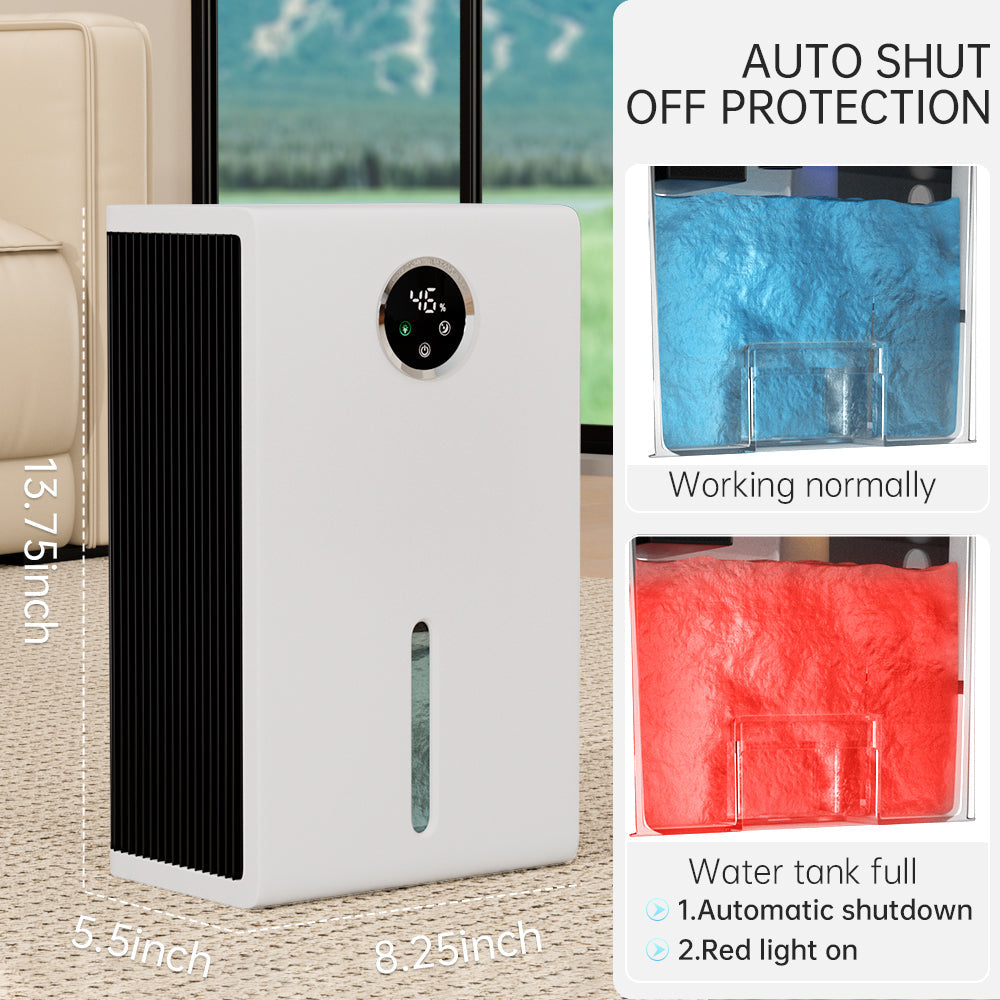 1000 Sq Ft Dehumidifier 7 Colors LED Light Dehumidifier With Touch Controls