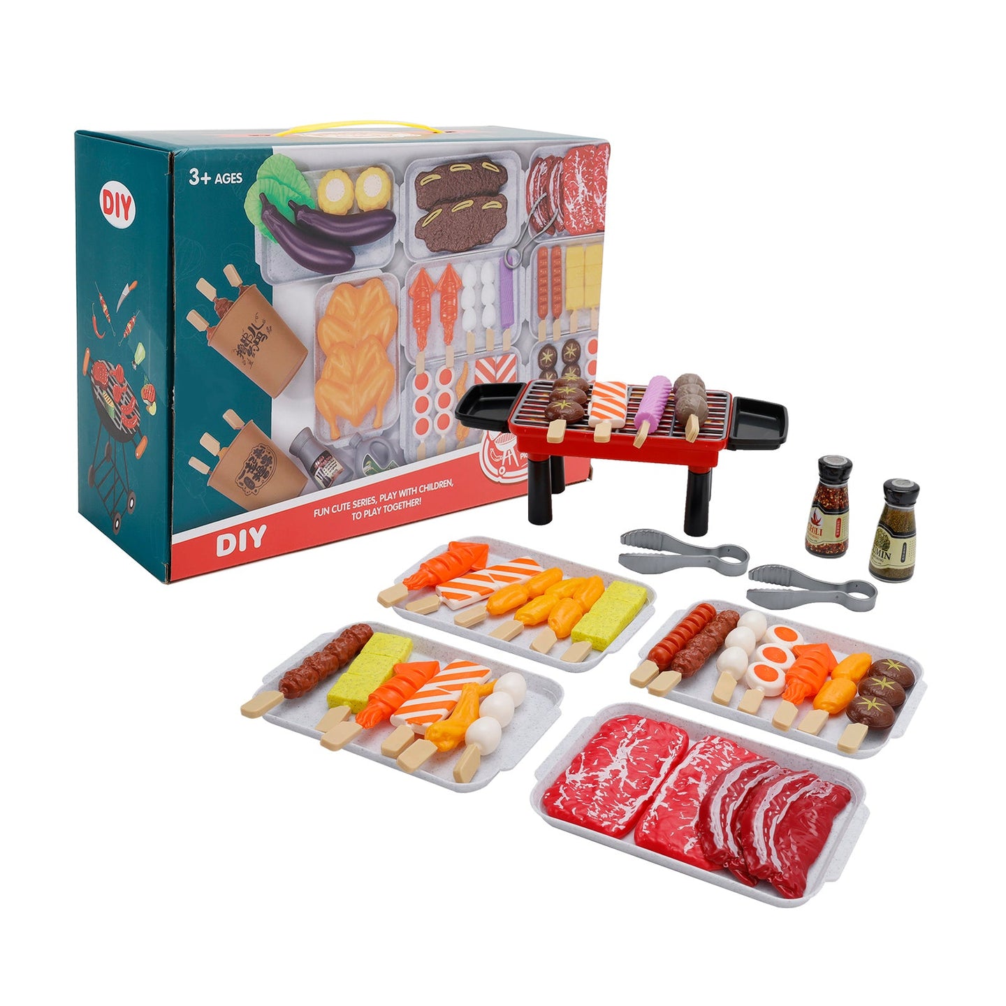 36PCS BBQ Pretend Play Food Toy Set – Grill & Kitchen Cooking Tools for Kids