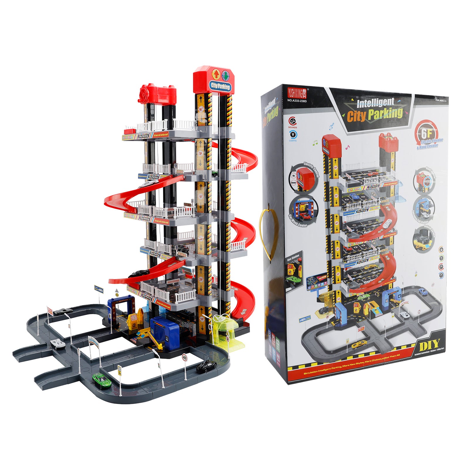 6-Floor City Track Parking Garage Toy with 8 Cars & Lift (Ages 3–8) (Copy)