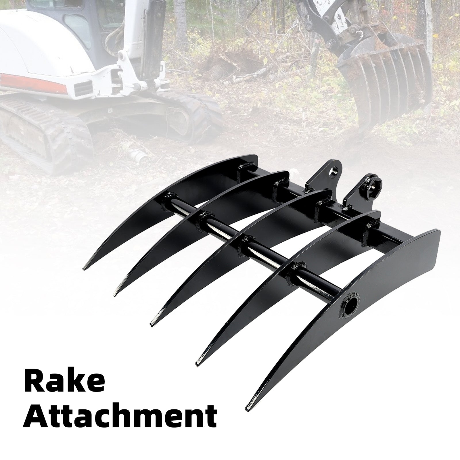 Alloy Steel Rake Attachment for Mini Excavators – Small Digger Excavator Tool