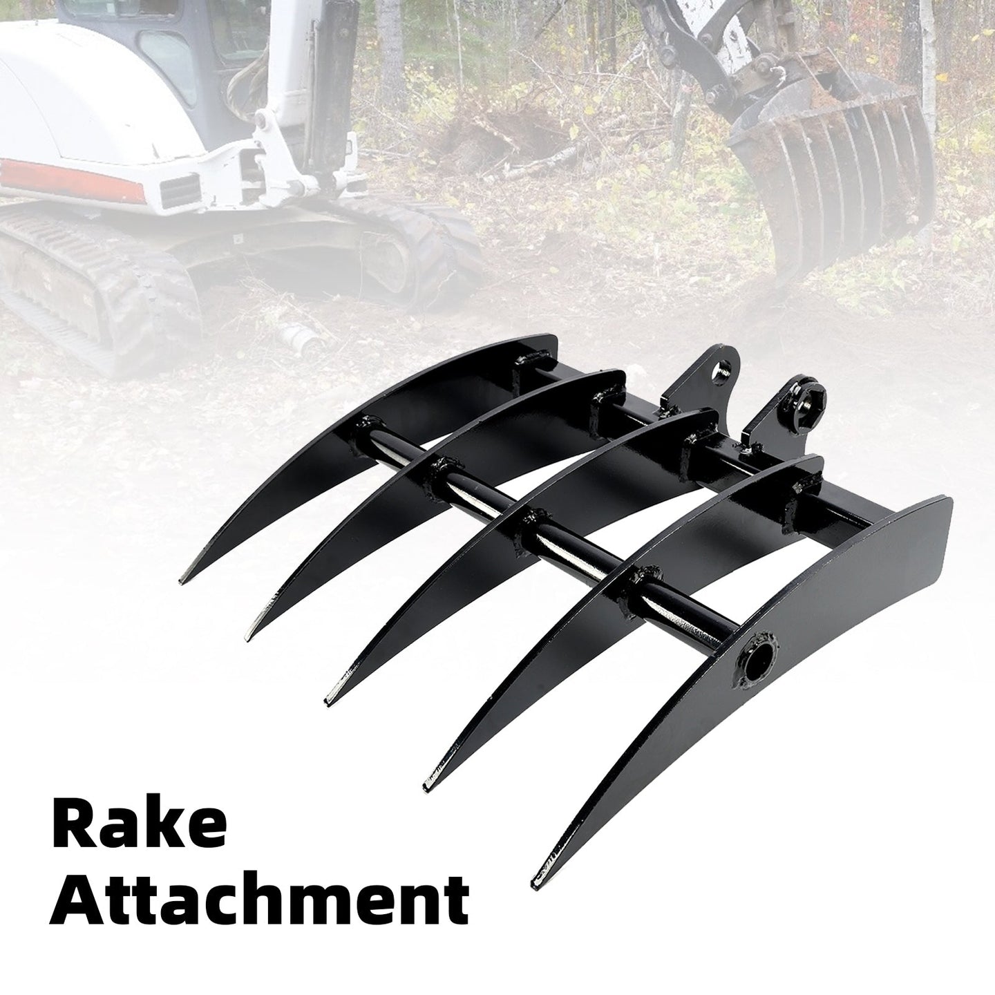 Alloy Steel Rake Attachment for Mini Excavators – Small Digger Excavator Tool