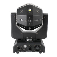 3-in-1 LED Moving Head DJ Light with RGBW Wash, Laser & Strobe Effects, DMX Controlled Party Stage Lighting