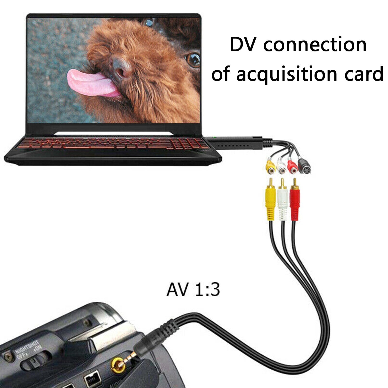 VHS to Digital Converter, USB 2.0 Video Capture Card to Convert VCR, Hi8 Tapes to DVD for PC/Windows 10