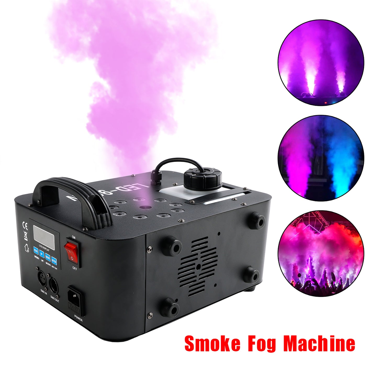 900W RGB LED Light Smoke Fog Machine Stage Fogger DJ Spray Smoke Effect