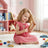 Toddler Makeup Table with Mirror and Chair Kids Vanity Set with Blowdryer for 3+