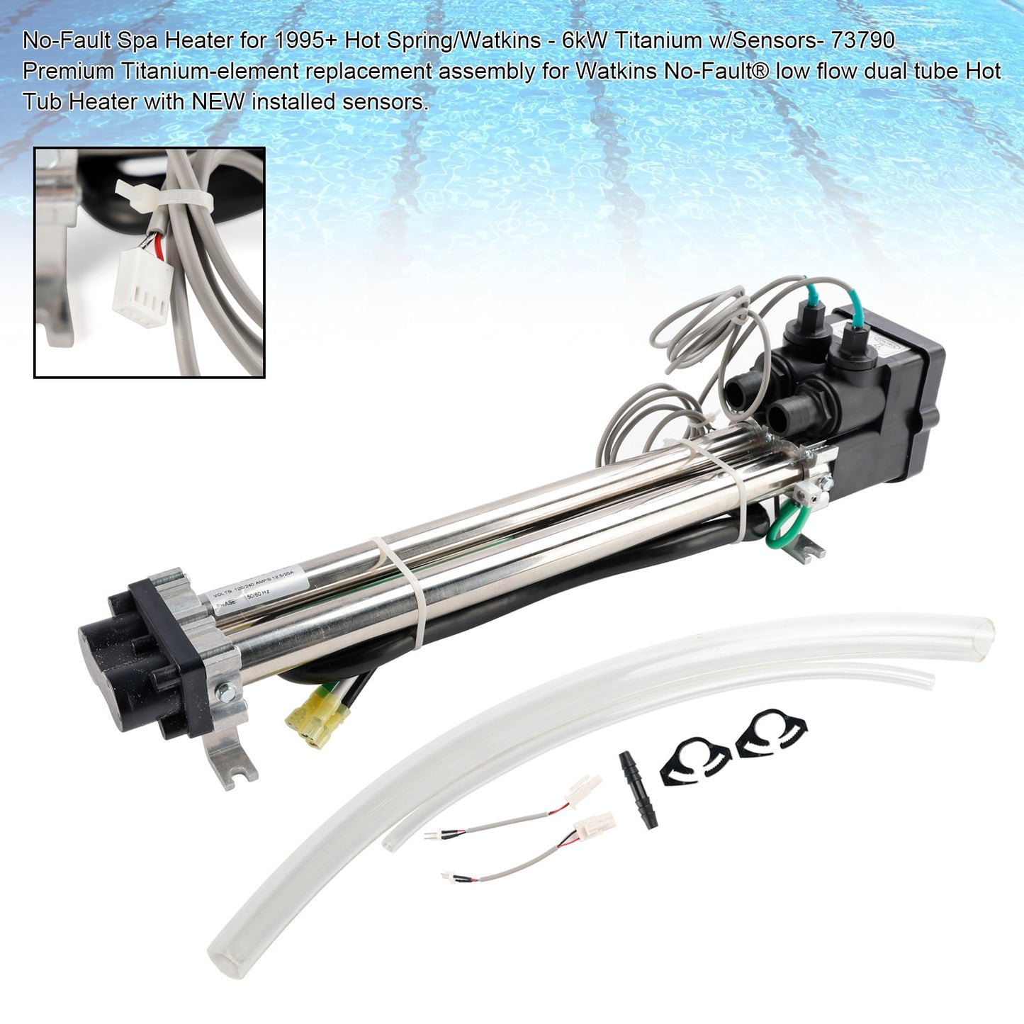 No-Fault Titanium Spa Heater for Hot Spring/Watkins/Caldera/Tiger River 73790-6KW