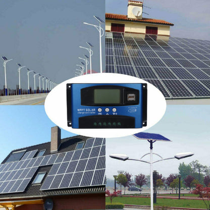 100A MPPT Solar Charge Controller 12V/24V Auto Detect Regulator with Dual USB Ports