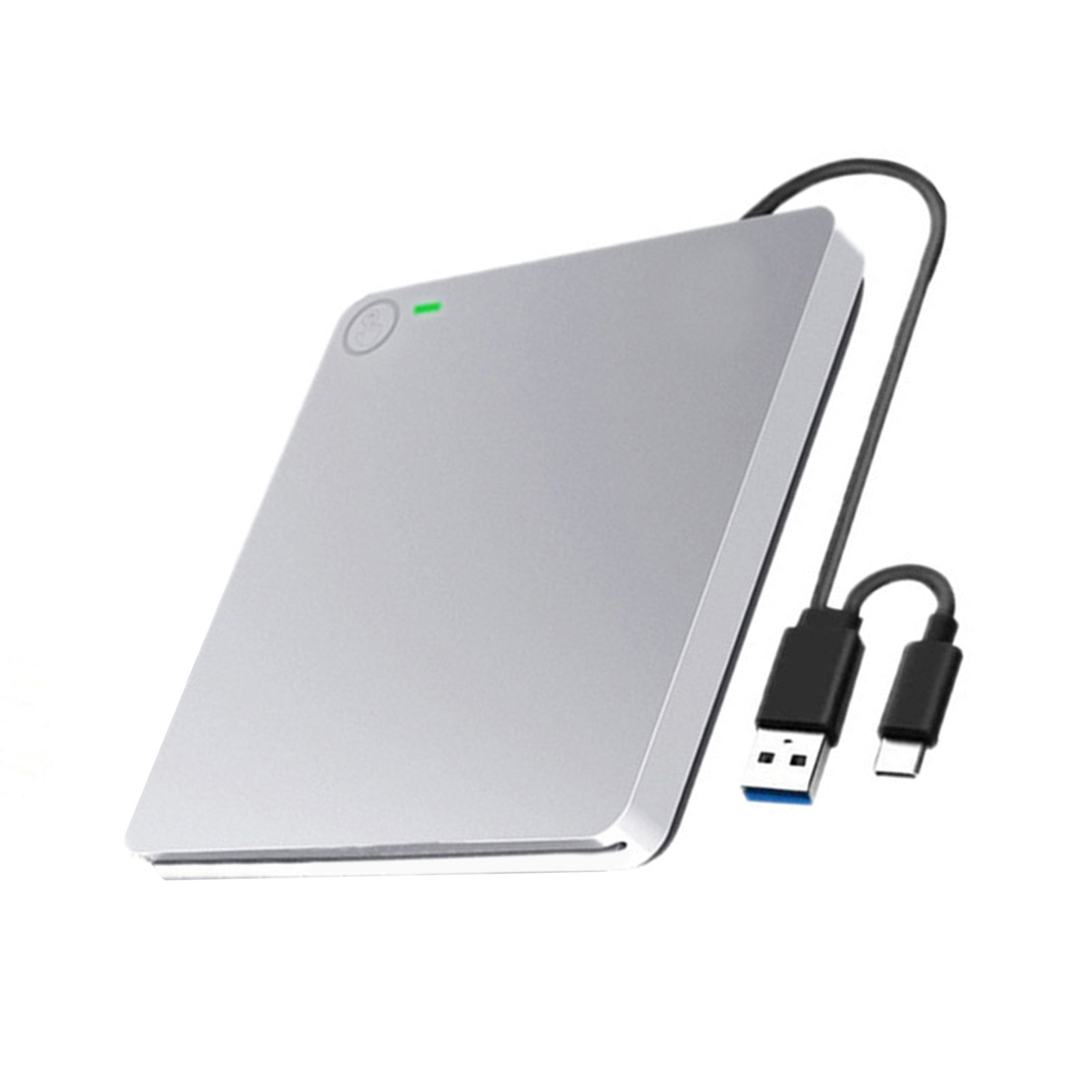 Portable External BD/DVD/CD Burner – USB Slot-In Drive, Slim & Plug & Play, Silve