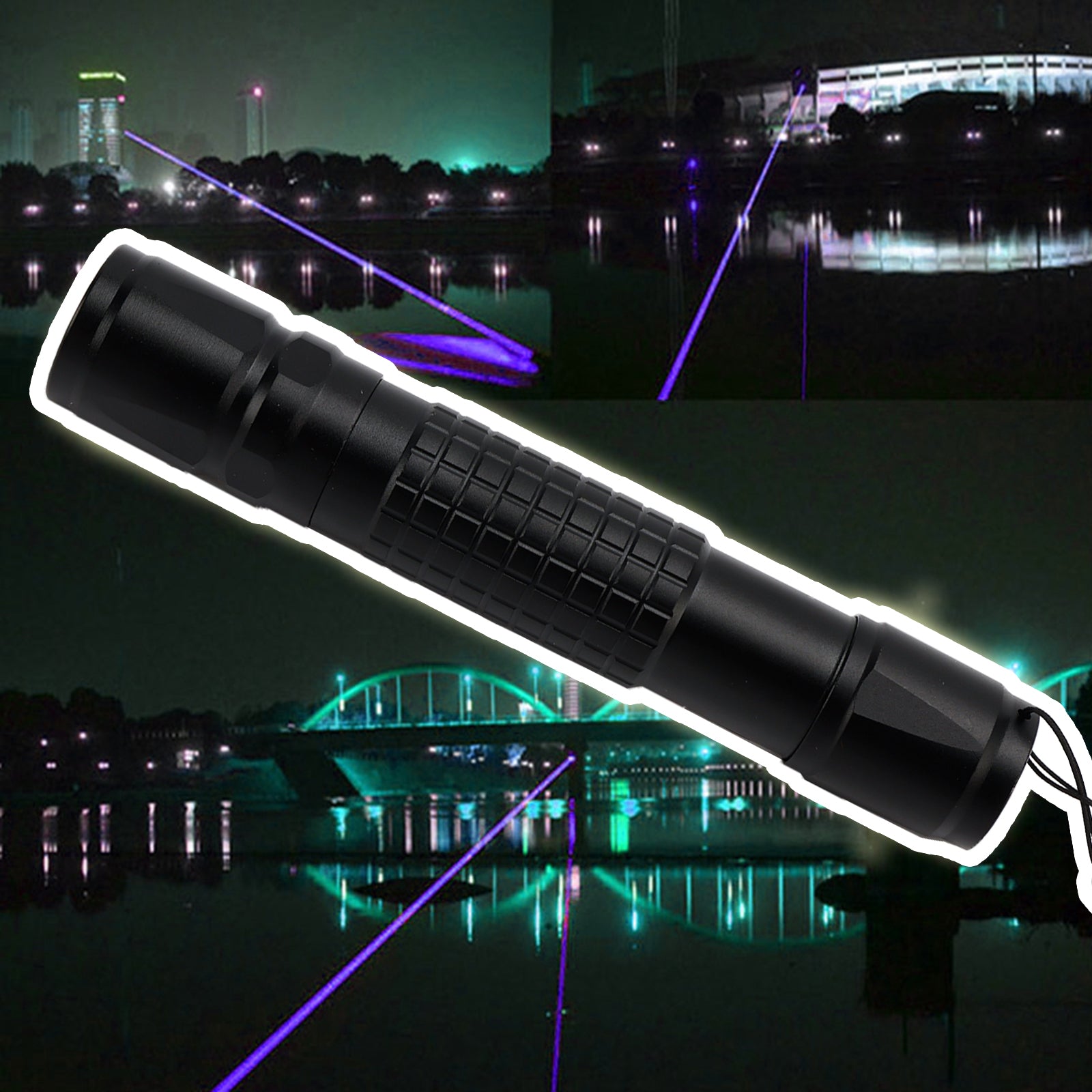 Portable 405nm Blue Purple Laser Pointer – 5mW Visible Beam Pen Light, 18650 Battery