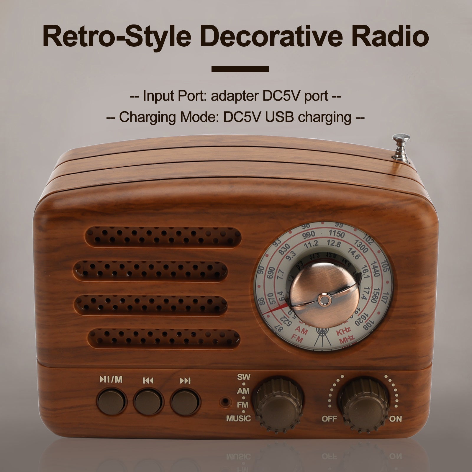 Retro-Style Decorative Radio Mini Portable Multifunction Music Player Bluetooth