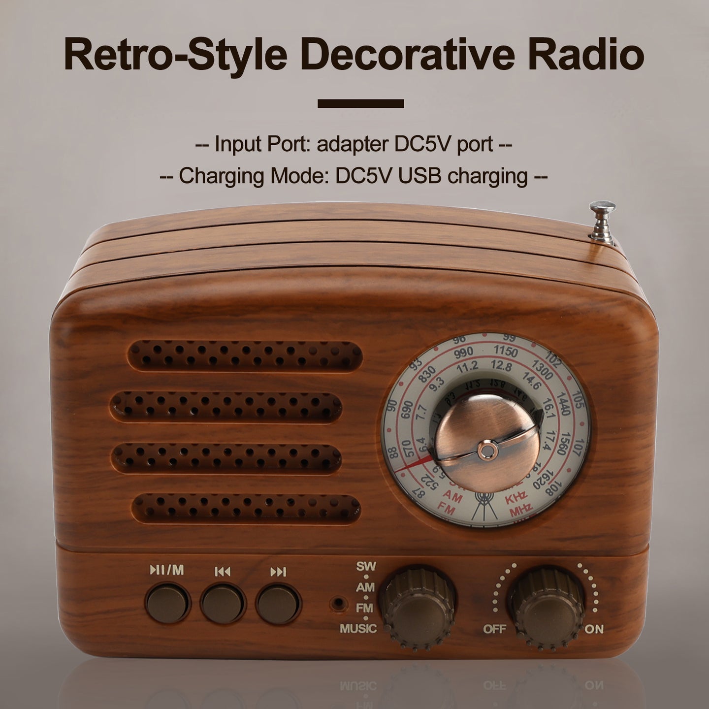 Retro-Style Decorative Radio Mini Portable Multifunction Music Player Bluetooth