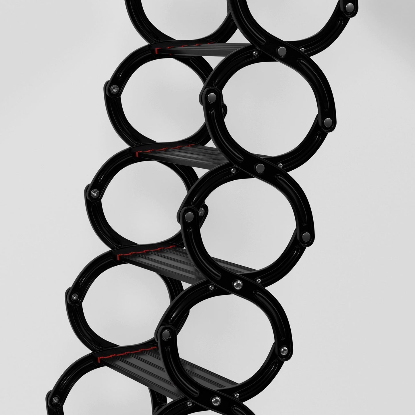 Electric Folding Attic Ladder, 11-Step for up to 9.5ft Ceilings, Fits 43.31" x 31.5" Opening, 660 lbs Capacity (Black/Red)