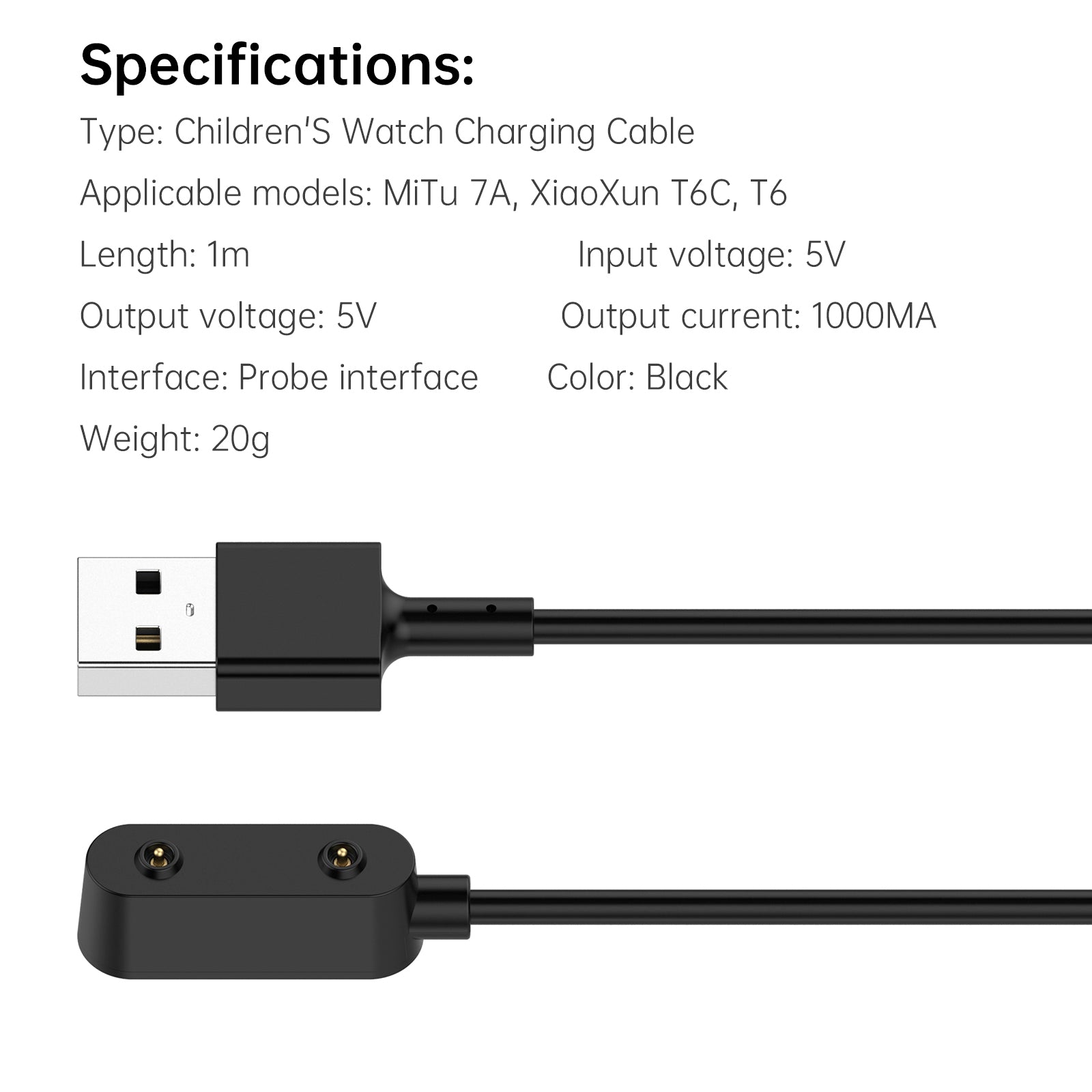 Magnetic Charger Replacement Wireless Charging Cable For MiTu 7A XiaoXun T6C T6