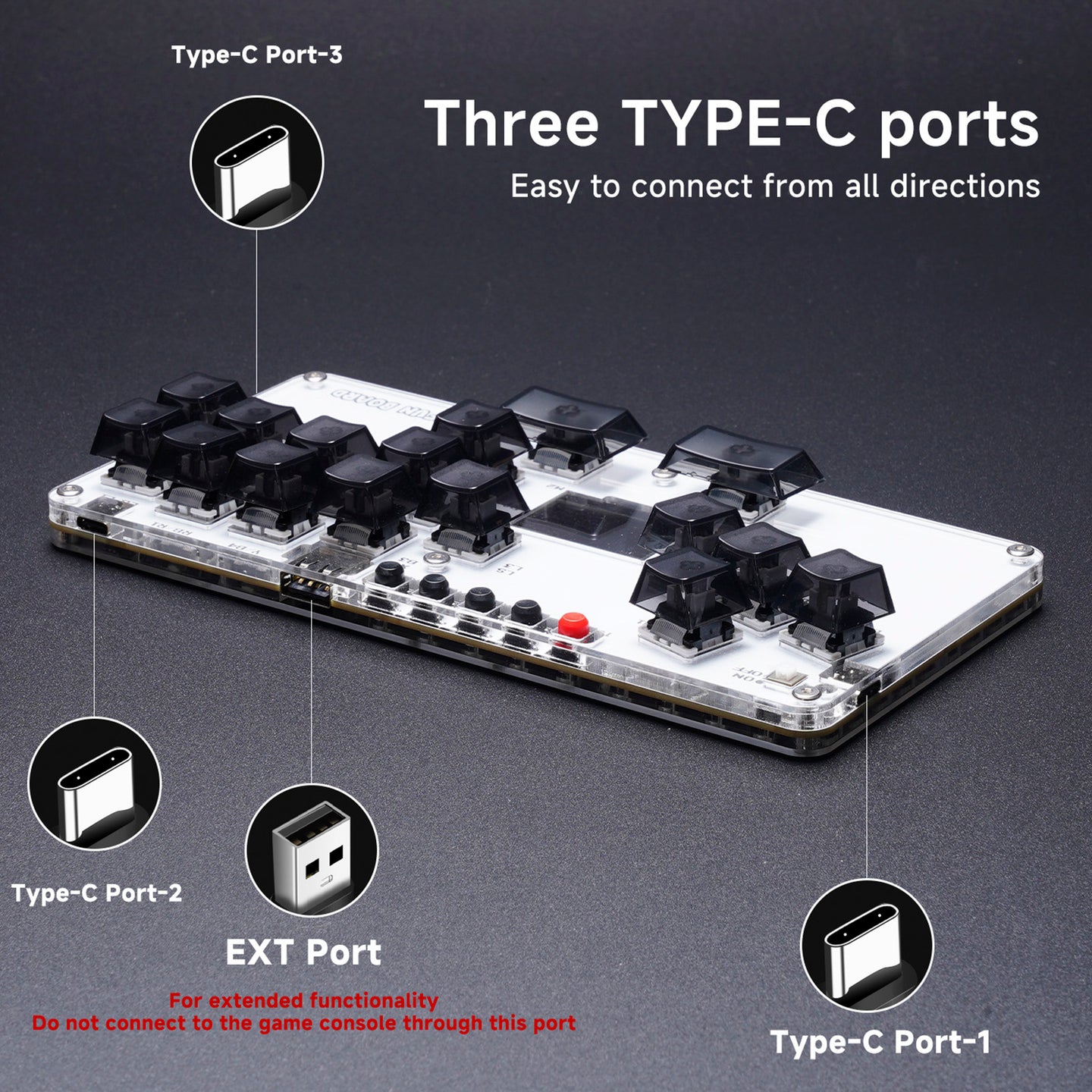 MustFun Hitbox Mini Stickless Controller Suitable For PC/PS3/PS4/Switch etc.