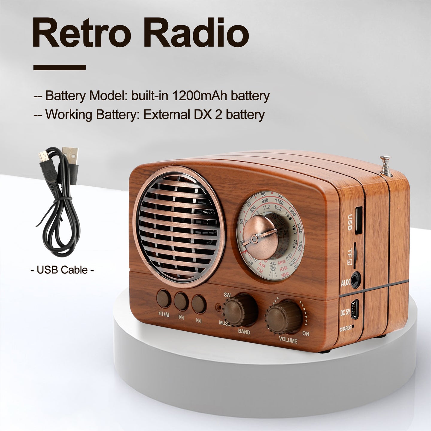 Retro Bluetooth Speaker – Vintage Style Mini Radio with Multifunction Music Player for Home & Travel