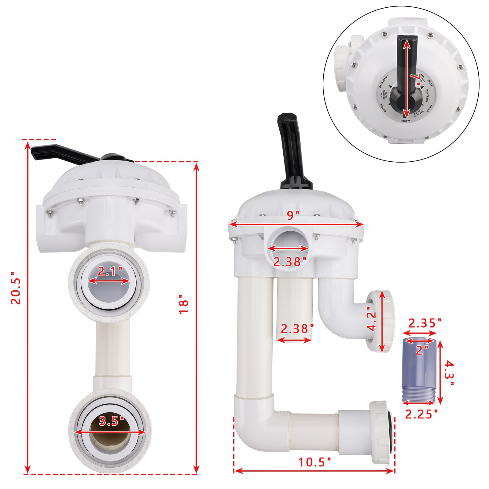 261142  2" Hi-Flow Multi-port Valve Kit For FNS, FNS Plus Replace 154566