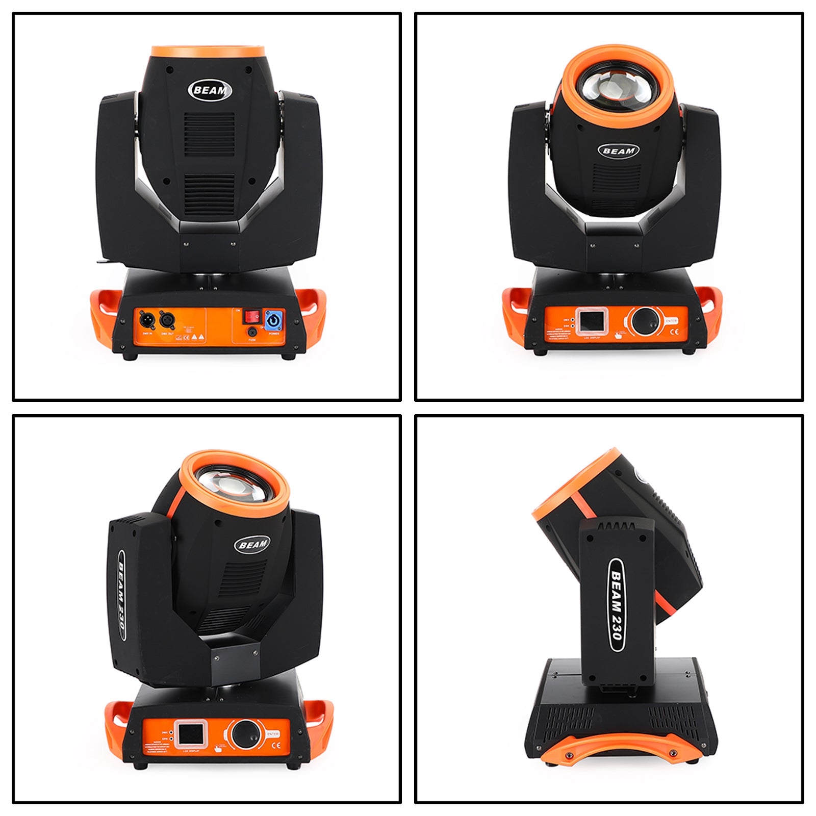7R 230W Sharpy Beam Moving Head Light with 8-Facet Prism, 17 Gobos & Color Wheel, DMX 16CH for DJ Stage