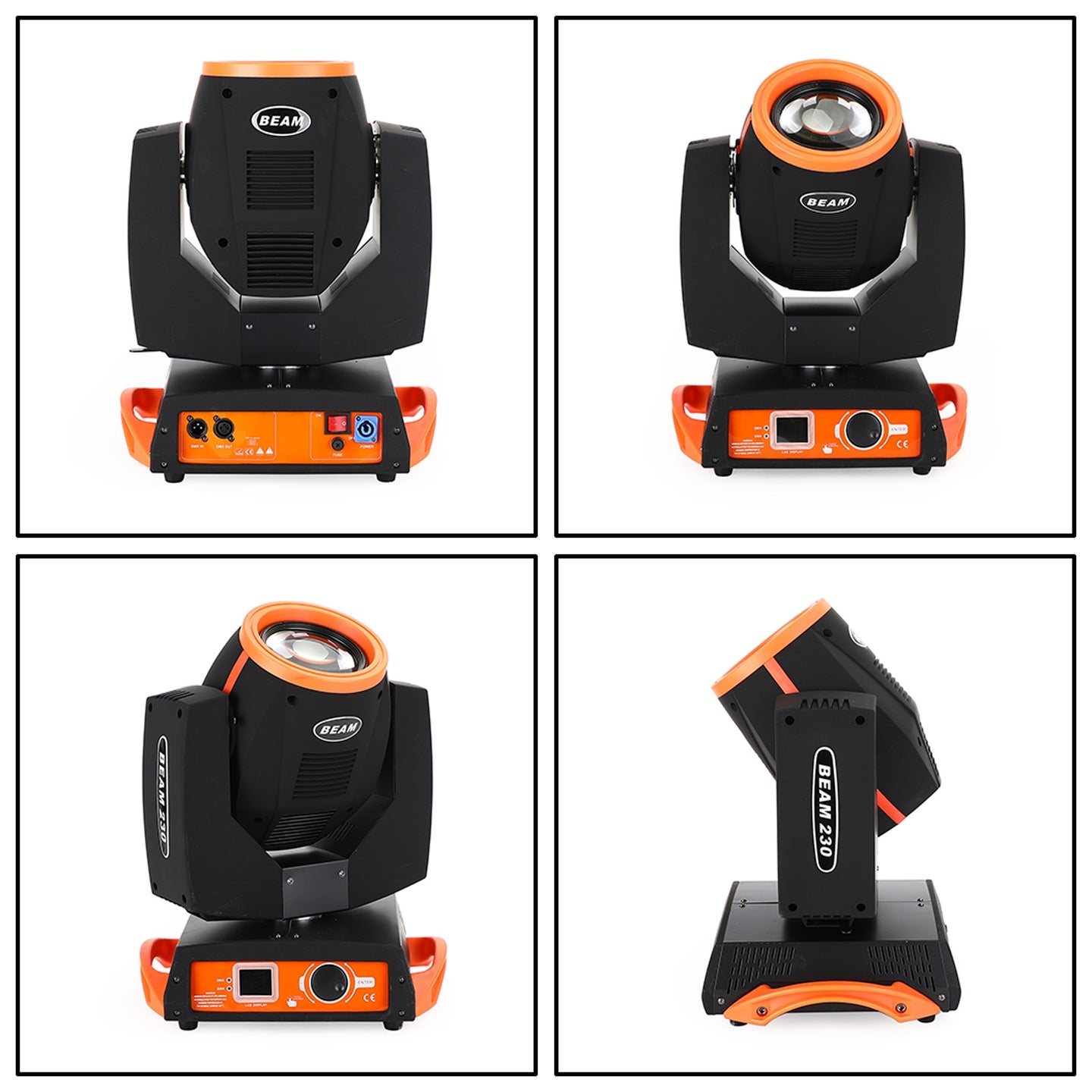 7R 230W Sharpy Beam Moving Head Light with 8-Facet Prism, 17 Gobos & Color Wheel, DMX 16CH for DJ Stage