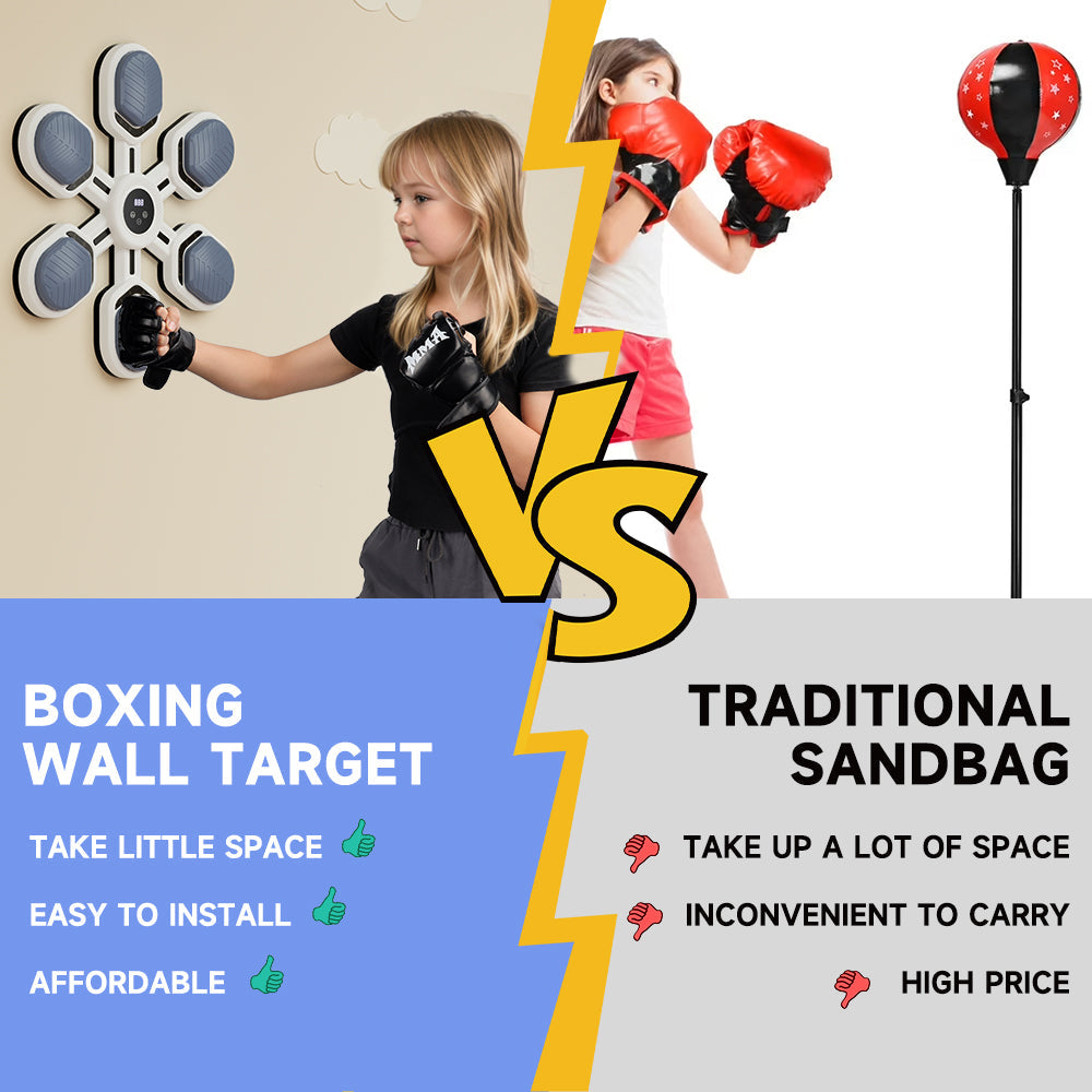 Music Boxing Machine Gym Office 9 Modes & 9 Speeds Boxing Workout Equipment Target for Home Boxing Wall Mount Machine for Adults Teens Smart Bluetooth Punching Trainer with Gloves (Copy)