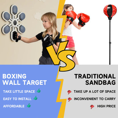 Bluetooth Smart Music Boxing Machine – Wall-Mounted Reflex & Fitness Trainer for Home, Office & Gym