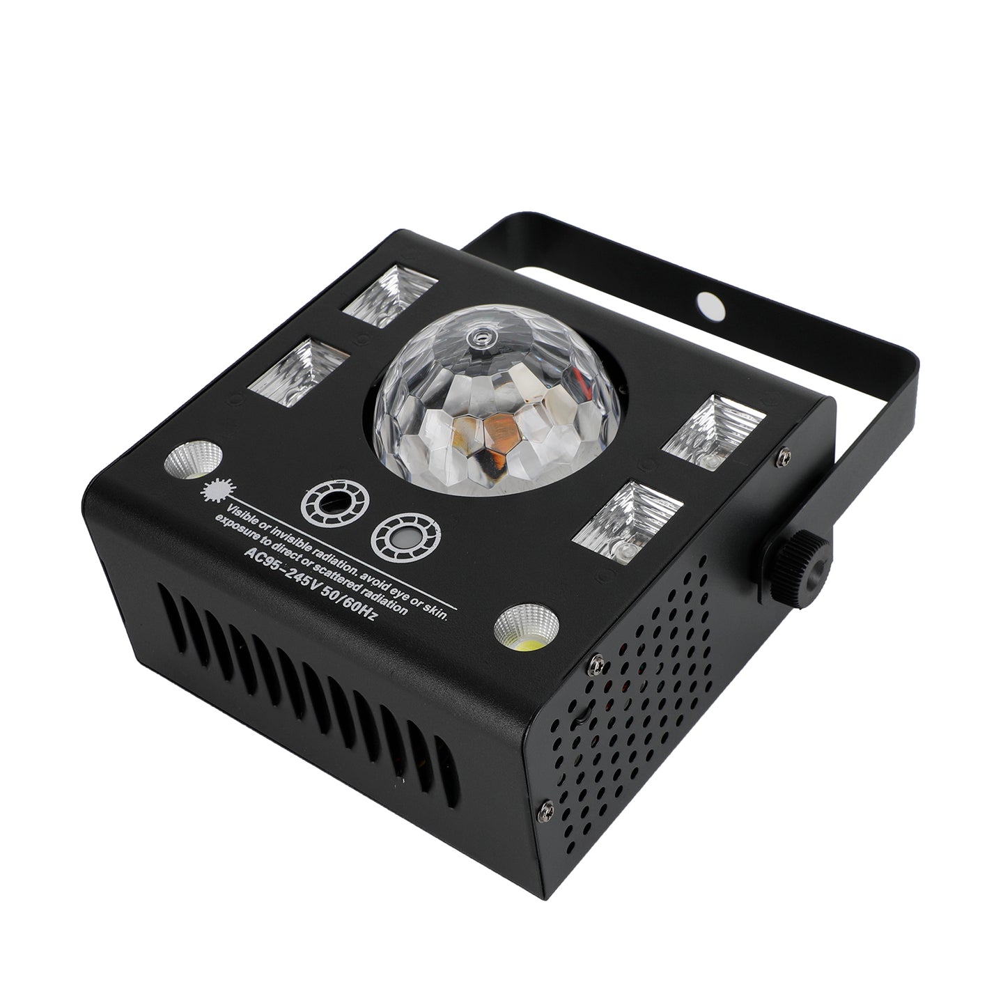 4-in-1 DJ Party Light with Strobe, UV Blacklight, Magic Ball & Laser, DMX & Sound Activated with Remote