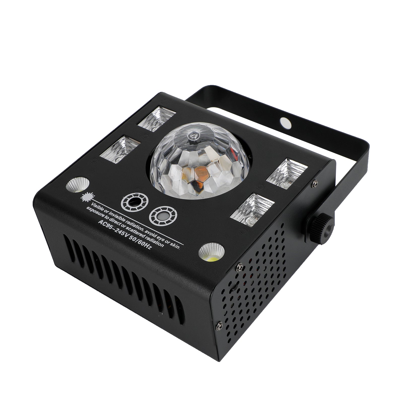 4-in-1 DJ Party Light with Strobe, UV Blacklight, Magic Ball & Laser, DMX & Sound Activated with Remote
