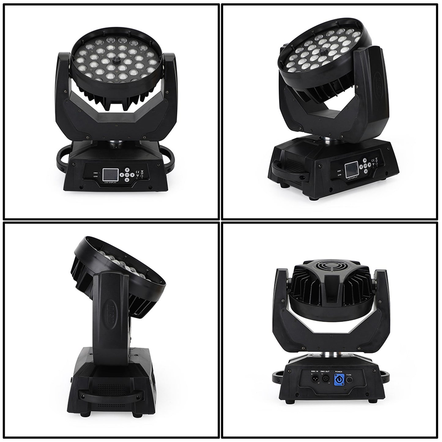 4Pcs 36 x 10W RGBW 4in1 LED Zoom Moving Head 360W Wash Stage Light DMX 15CH