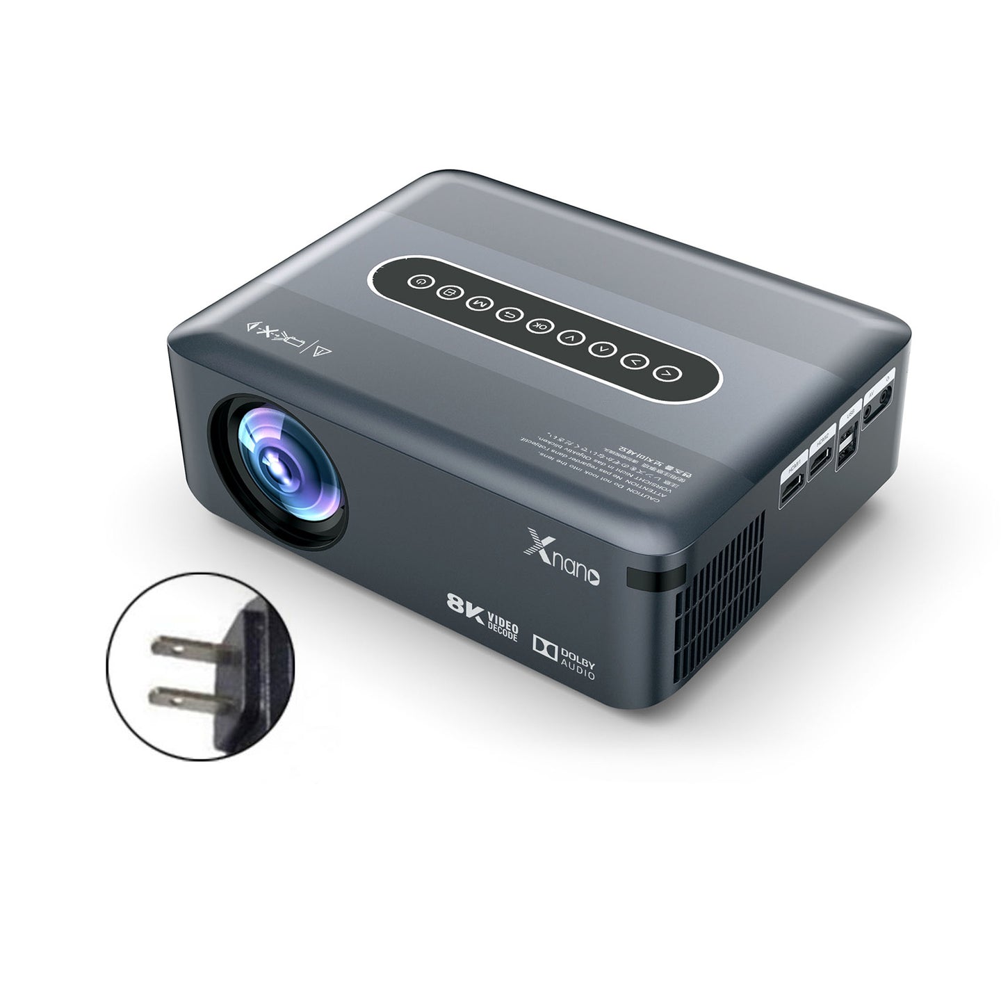 Native 1080p Smart Projector with Android 9.0, WiFi & Bluetooth, Supports 8K/4K, Home Theater Movie Projector with Voice Remote