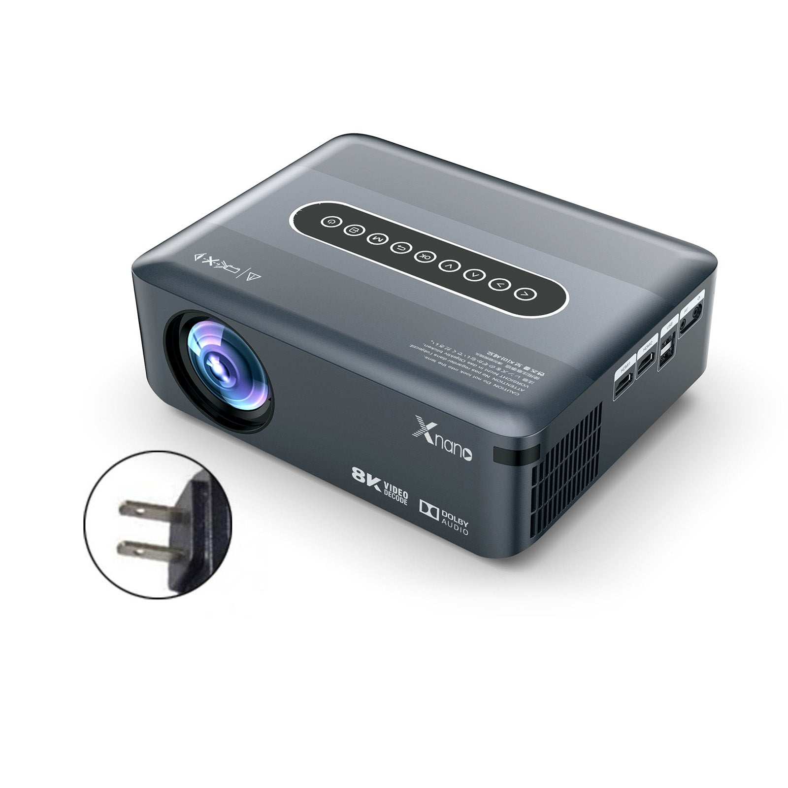 Native 1080p Smart Projector with Android 9.0, WiFi & Bluetooth, Supports 8K/4K, Home Theater Movie Projector with Voice Remote