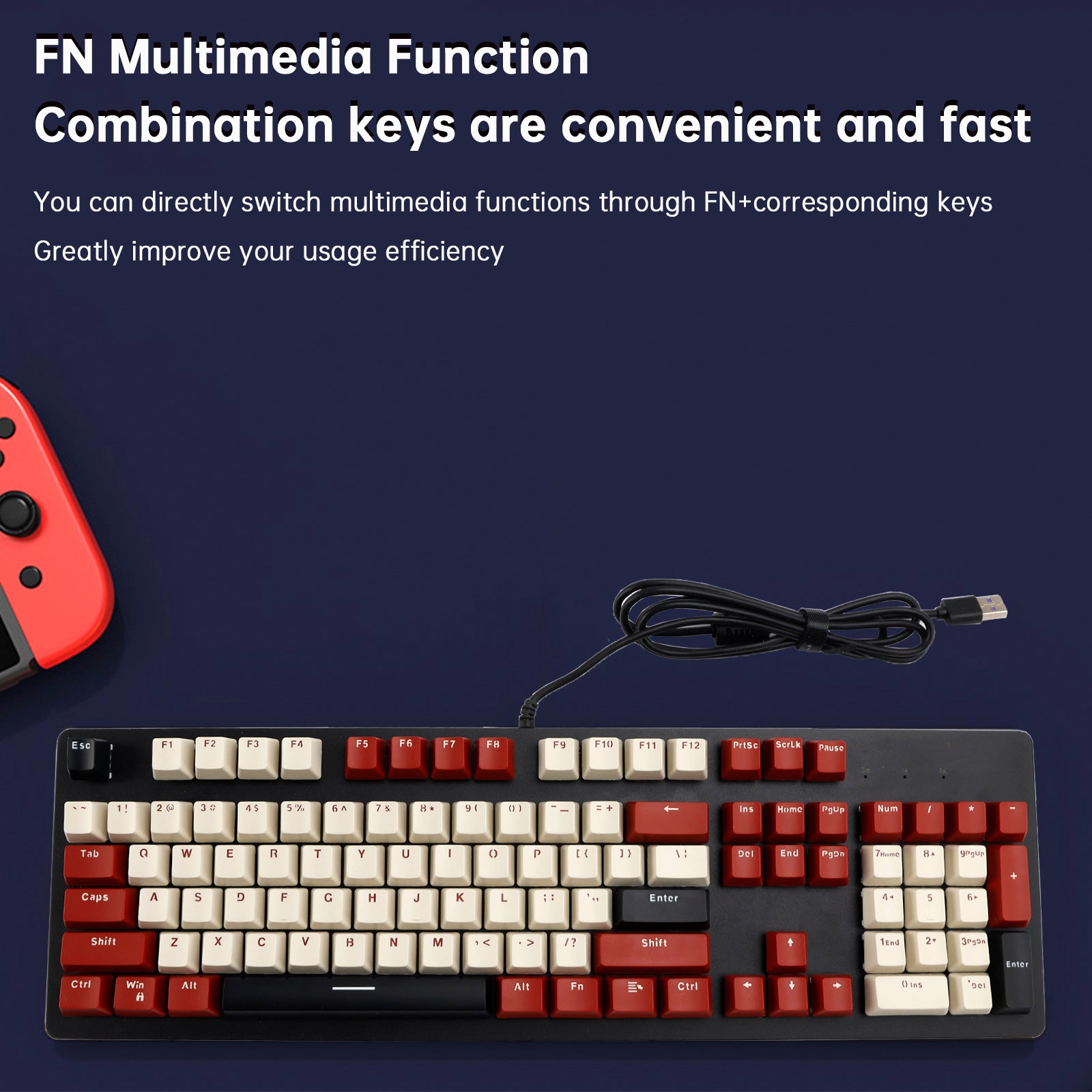 104Key Wired Mechanical Linear Switch Gaming Keyboard Hot-Swappable Customizable