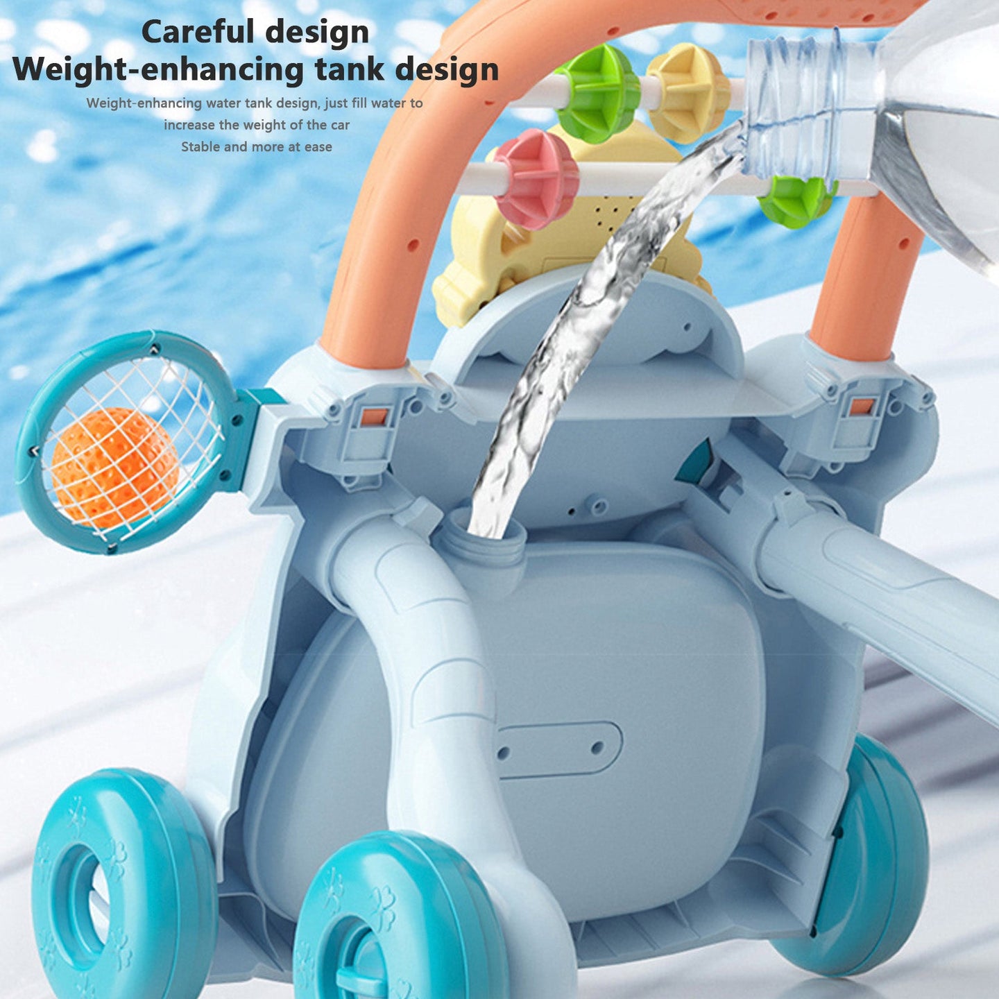 Baby Walker Sit and Stand Push Learning Toys Speed Adjustable Musical Activity Center with water tank for 6 Month and up