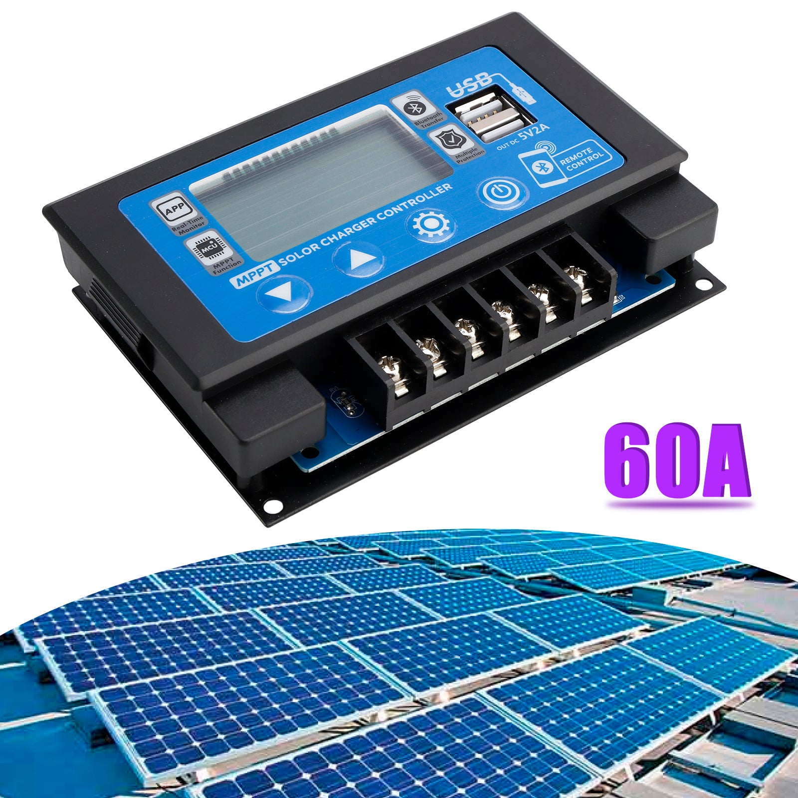 30/60A Embedded Snap-On Energy Storage Dedicated MPPT Solar Controller Bluetooth