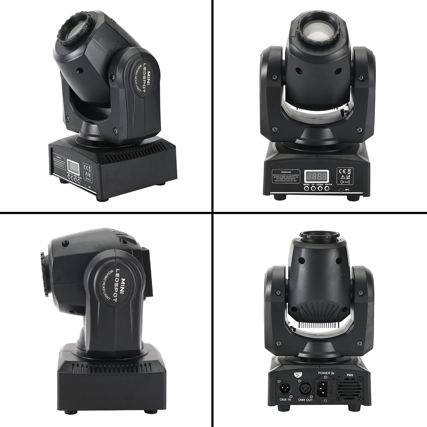 Mini Moving Head Stage Light with 8 Gobo Patterns, RGBW LED Beam, DMX & Sound Activated for DJ Party Lighting