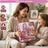Toddler Makeup Table with Mirror and Chair Kids Vanity Set with Blowdryer for 3+