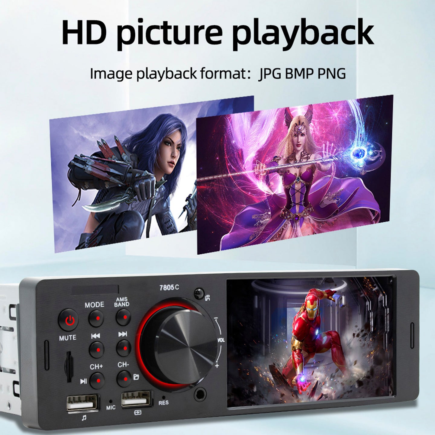 MP5 Car Player 1 Din 4.1 Inch Touch Screen Car Stereo Bluetooth + Backup Camera