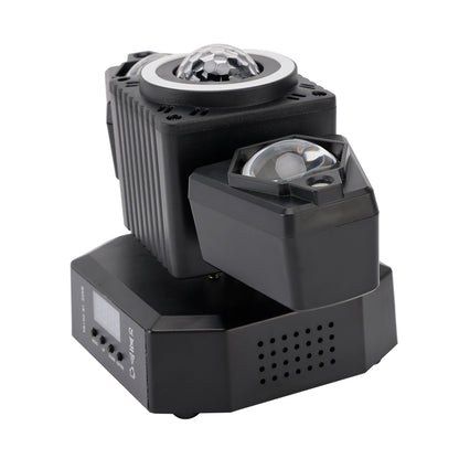4-in-1 LED Moving Head DJ Light with Laser, Strobe, RGBW Beam & Magic Ball Effects, DMX Stage Lighting for Parties